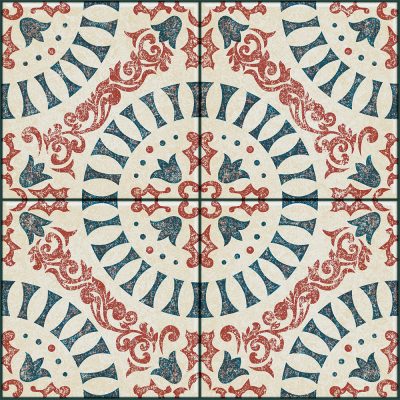 Jeedeson 120″ x 24″ Stick on Flooring Tile Roll For Bathrooms and Kitchens,Easy to Clean Removable Retro Colorful Design