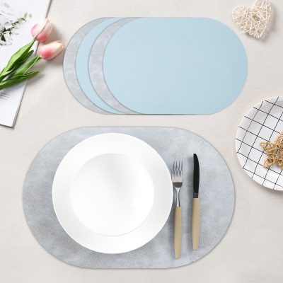 Jeedeson Thickness 2MM Square Placemats PVC Leather Table Mats Washable Oil-proof For Dining
