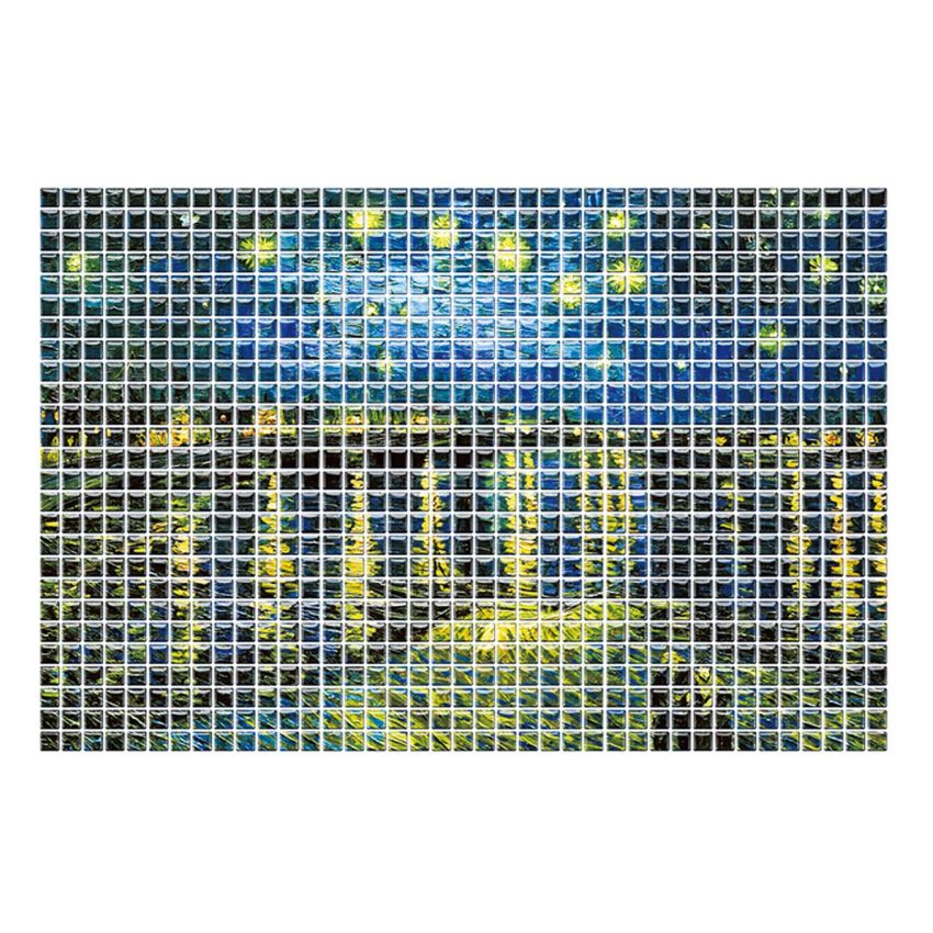 Jeedeson Home Modern 10*10in Peel Stick Tiles 6-Tile Starry Night Over the Rhone Decorative for Interior Wall