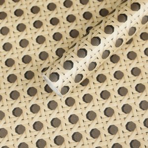 Jeedeson Farmhouse Natural Hexagon Woven Pattern Self Adhesive Wallpaper Roll for Desk Cabinet and Wardrobe