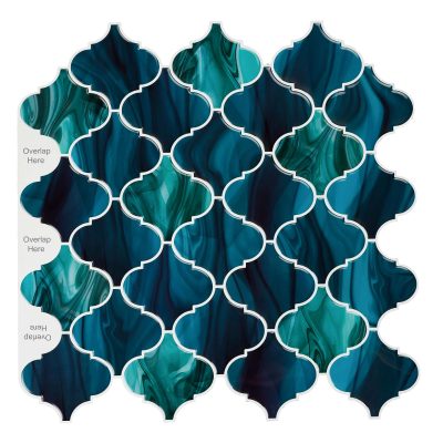 Jeedeson Blue Peel and Stick Backsplash Tile 12 in. x 12 in. Vinyl Wall Tile in Staggered Color (10-pack)