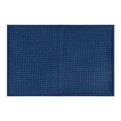Jeedeson Blue Chenille Bath Mat, Super Absorbent and Soft 40*60CM