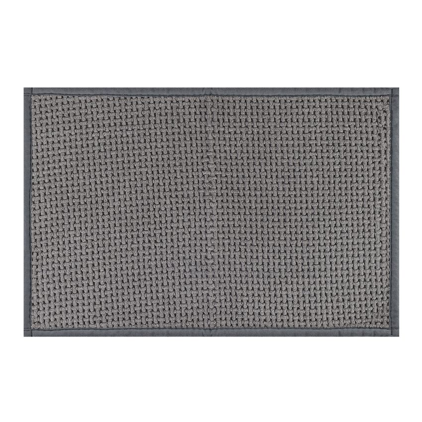 Jeedeson 23.6*15.7in Chenille Gray Bath Mats for Bathroom,Anti-Slip Washable