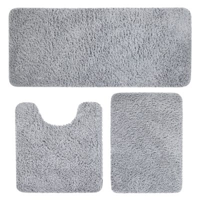 Jeedeson High-Density Absorbent Shaggy Rug with Non-Slip Silicone Backing 3PCS