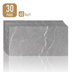 Jeedeson 1.3mm Thickness Gray Vinyl Plank Flooring, Water Resistant Peel and Stick Tile Flooring