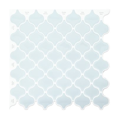 Jeedeson 10 in. x 10 in. Modern Blue Vinyl Wall Stickers Waterproof Fireproof for Bathroom (10-Pack)