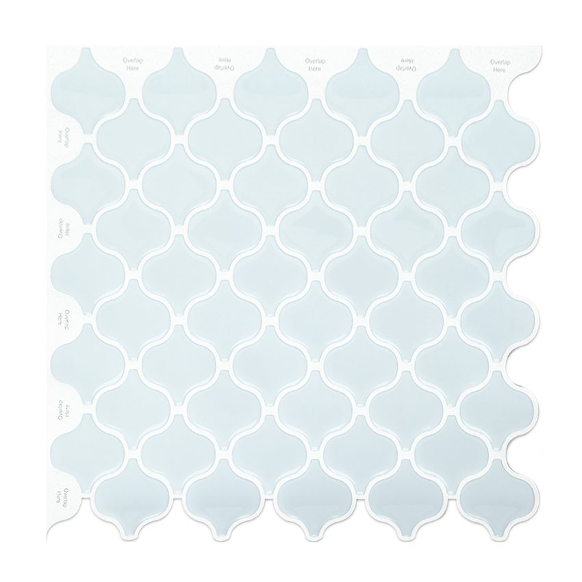 Jeedeson 10 in. x 10 in. Modern Blue Vinyl Wall Stickers Waterproof Fireproof for Bathroom (10-Pack)