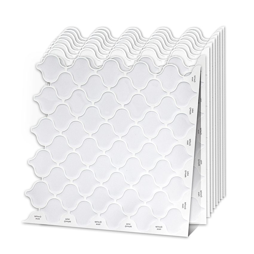 Jeedeson 10 in. x 10 in. Self Adhesive Backsplash Tiles for Kitchens, Bathrooms (White, 10-Pack)