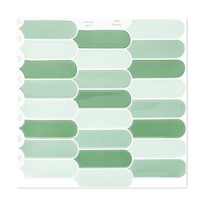 Jeedeson 12 in. x 12 in. Green Special Design Wall Panels and Boards for Kitchen Oil Proof (10-Pack)