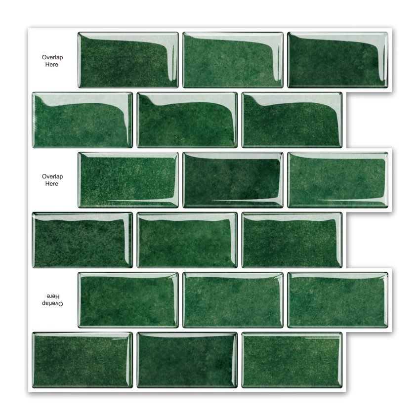 Jeedeson 12*12in Overlapping Design Backsplash Wall Decals for Bathroom Kitchen（10-pack）