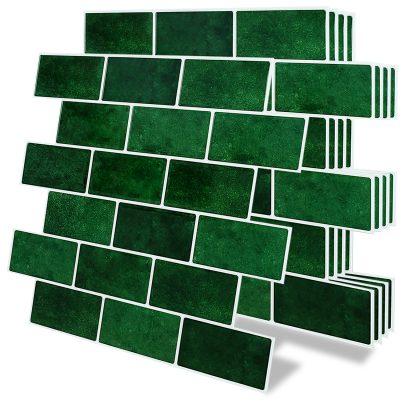 Jeedeson 12*12in Overlapping Design Backsplash Wall Decals for Bathroom Kitchen（10-pack）