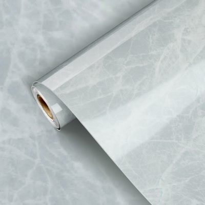 Jeedeson Waterproof Peel and Stick Kitchen Wallpaper, High Temperature Resistant, PET Wall Sticker Gray
