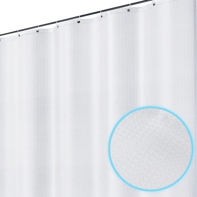 Jeedeson 70.86*70.86in White Waffle-Pattern Shower Curtains for Bathroom Waterproof and Mildew-Resistant