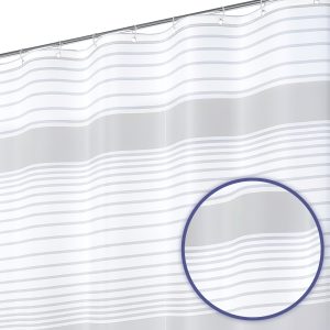 Jeedeson Fade-Resistant PEVA Shower Curtains,Modern Variable-width Striped Bathroom Decor