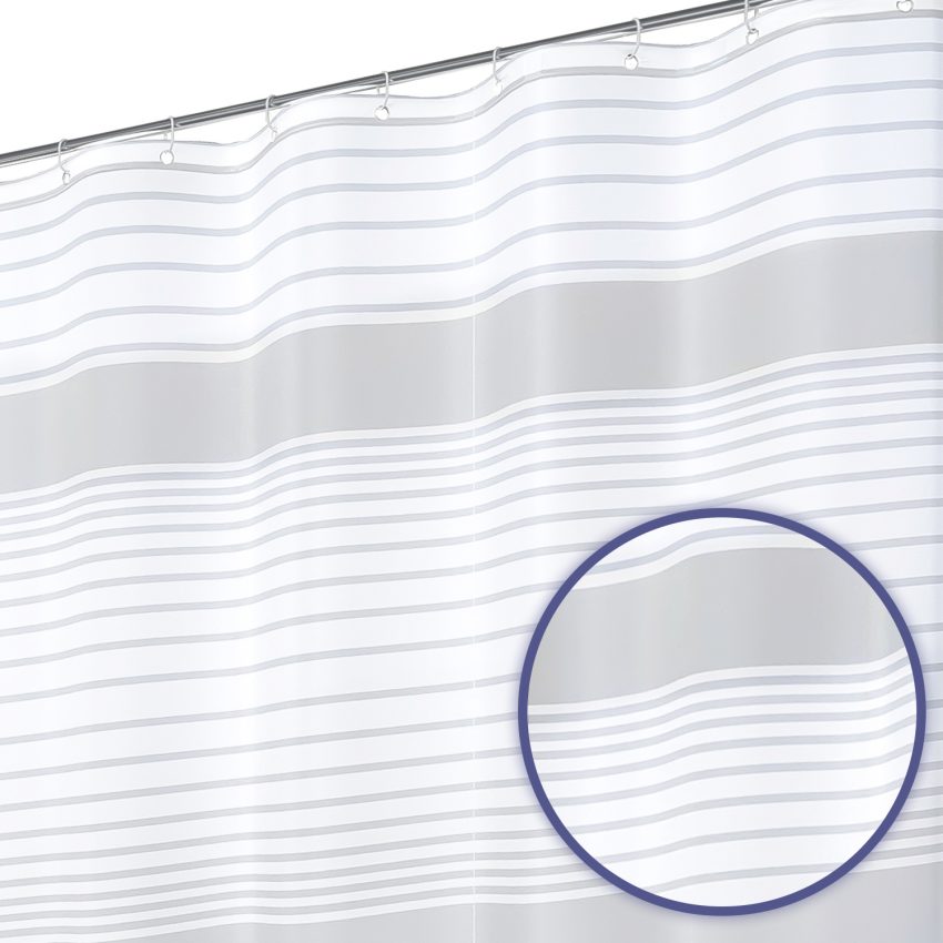 Jeedeson Fade-Resistant PEVA Shower Curtains,Modern Variable-width Striped Bathroom Decor