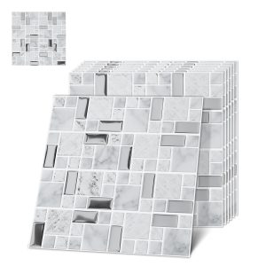 Jeedeson 10 in. x 10 in. Small Rectangular Wall Decals 4-Piece Split Design Waterproof and Oil-Resistant (10-Pack)