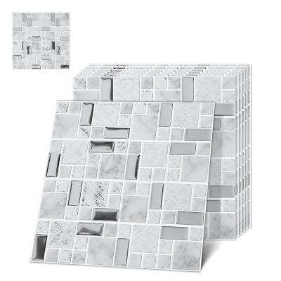 Jeedeson 10 in. x 10 in. Small Rectangular Wall Decals 4-Piece Split Design Waterproof and Oil-Resistant (10-Pack)