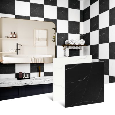 Jeedeson 12 in. x 12 in. Peel and Stick Wall Tile White and Black Vinyl Wall Tiles Mixed Color