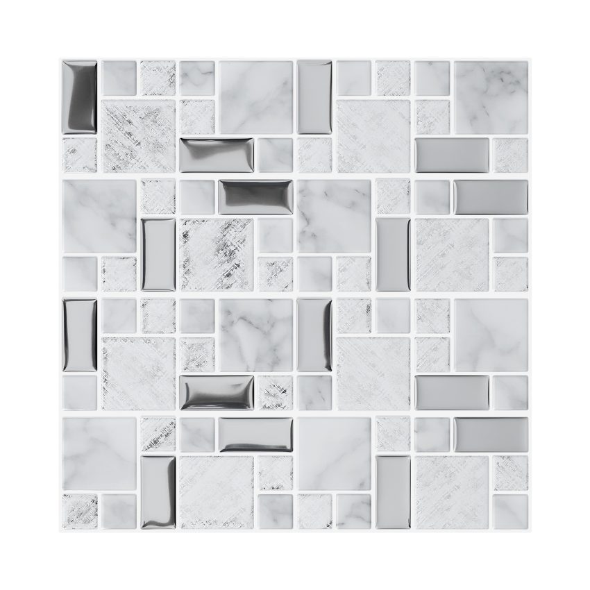 Jeedeson 10 in. x 10 in. Small Rectangular Wall Decals 4-Piece Split Design Waterproof and Oil-Resistant (10-Pack)