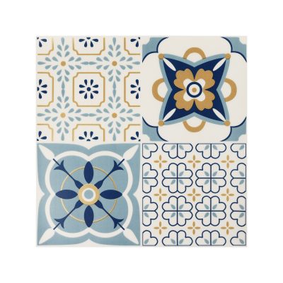 Jeedeson Blue PVC Peel and Stick Backsplash Tile,Waterproof Self-Adhesive Wall and Floor Tile for Kitchen Bathroom Easy to Install