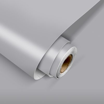 Jeedeson Platinum Gray Peel and Stick Wallpaper Roll, Aluminum foil-Backing Cabinet Sticker
