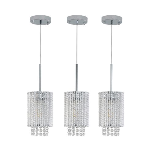 3-Light Hanging Kitchen Island Crystal Pendant Lighting Modern Concise Pendant Light