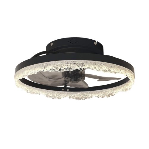 16 Inch Low Profile Ceiling Fans with Lights and Remote, Fandelier Ceiling Fan Flush Mount, 3000K-6500K LED Fan Light