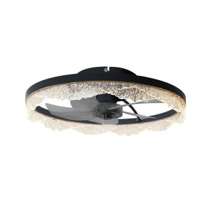 20 Inch Low Profile Ceiling Fans with Lights and Remote, Fandelier Ceiling Fan Flush Mount, 3000K-6500K LED Fan Light