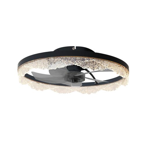 20 Inch Low Profile Ceiling Fans with Lights and Remote, Fandelier Ceiling Fan Flush Mount, 3000K-6500K LED Fan Light