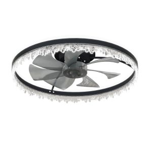 23.6" Low Profile Ceiling Fans with Lights and Remote, Dimmable Modern Flush Mount LED Fan Light