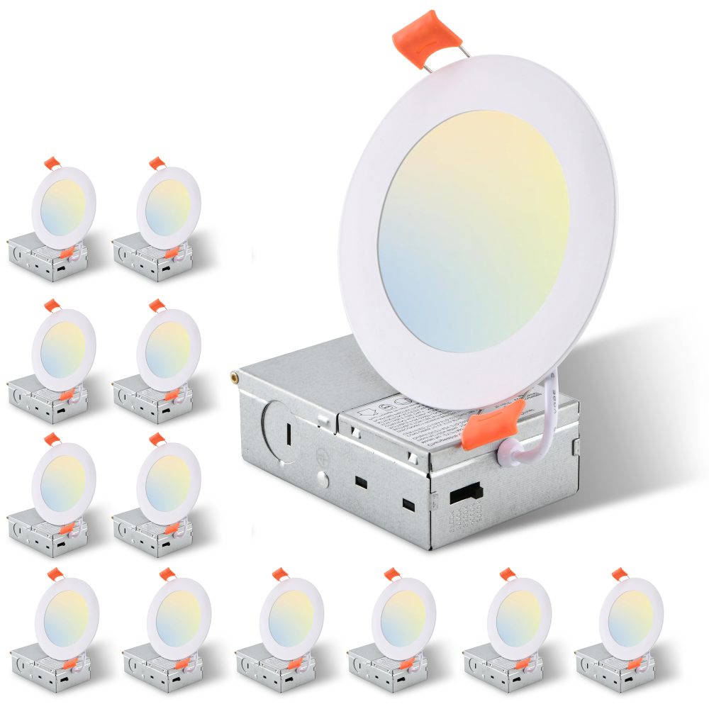 12Pack 4 Inch Flush Mount Led Ceiling Light Fixture Adjustable Round Ceiling Lamp For Bathroom Hallway Kitchen Bedroom