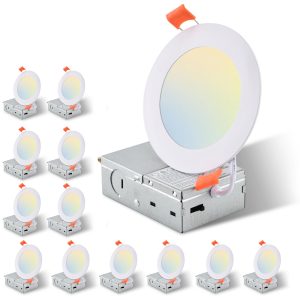12Pack 4 Inch Flush Mount Led Ceiling Light Fixture Adjustable Round Ceiling Lamp For Bathroom Hallway Kitchen Bedroom