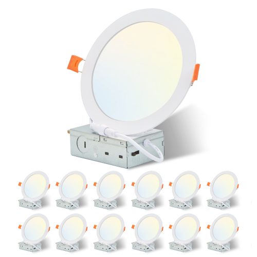 12Pack 6 Inch Flush Mount Led Ceiling Light Fixture Adjustable Round Ceiling Lamp For Bathroom Hallway Kitchen Bedroom