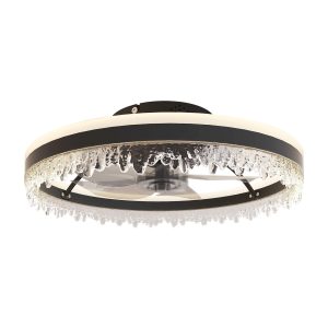 20" Low Profile Ceiling Fans with Lights and Remote, Dimmable Modern Flush Mount LED Fan Light