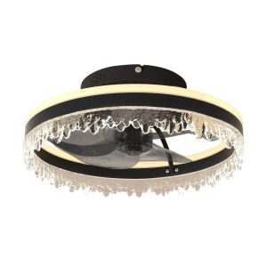 16" Low Profile Ceiling Fans with Lights and Remote, Dimmable Modern Flush Mount LED Fan Light