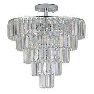 Crystal Chandelier Chrome Crystal Ceiling Light Flush Mount Fixtures Luxury Chandelier for Living Room