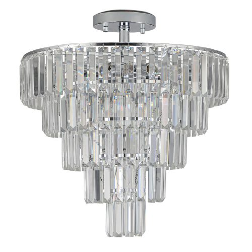 Crystal Chandelier Chrome Crystal Ceiling Light Flush Mount Fixtures Luxury Chandelier for Living Room