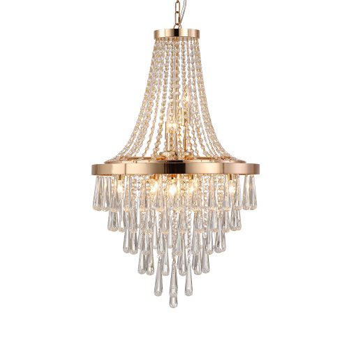 Crystal Chandelier Gold Flush Mount Ceiling Light for Bedroom Hallway Living Room