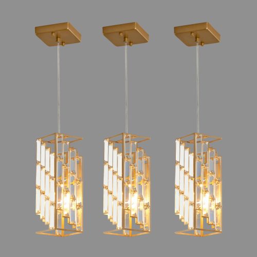3-Light Gold Pendant Lighting Modern Pendant Light, Adjustable Pendant Light Fixture for Kitchen Island Dinning Room Bedroom