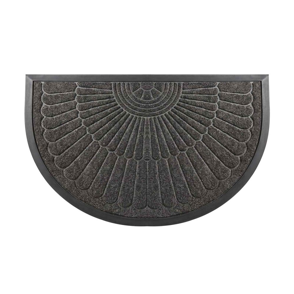 Jeedeson Semicircular Durable Rubber Non Slip Front Door Mat for Outside Inside Entry