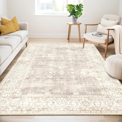 Jeedeson 5×7 Boho Medallion Area Rug Washable Non Slip Stain Resistant Vintage Carpet for Living Room and Bedroom
