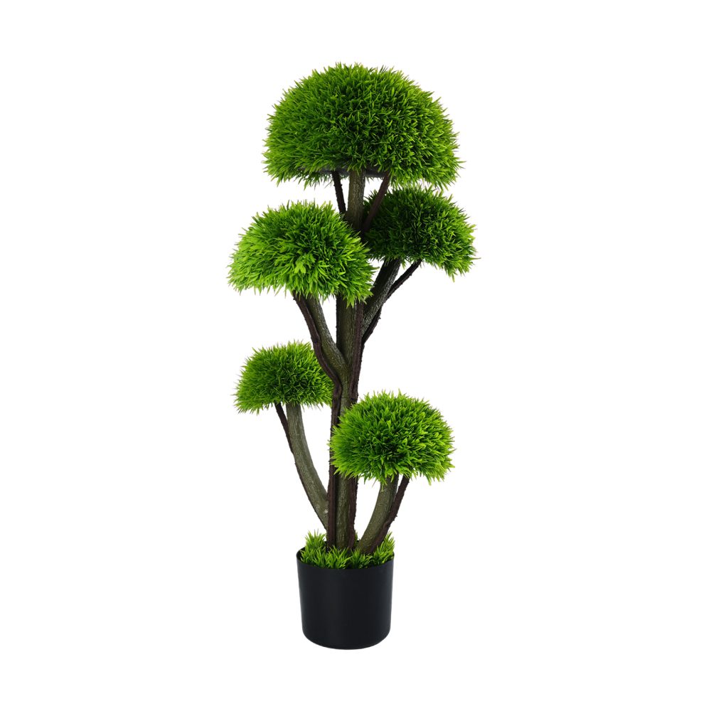 Jeedeson 5-Ball Artificial Topiary Tree, Realistic Faux Greenery Potted Plant for Indoor Outdoor Home Office Decor