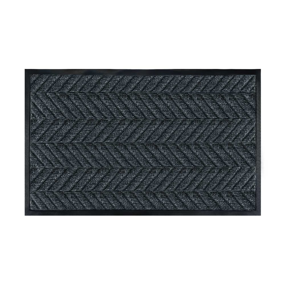 Jeedeson Heavy Duty Chevron Door Mat, Non-Slip Natural Rubber Backing Water Absorbent Entrance Mat for Home Patio Garage