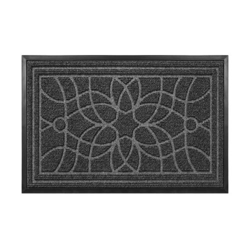 Jeedeson Floral Pattern Door Mat with Deep Grooves, Non-Slip Water Absorbent Entry Rug for Indoor Outdoor Home Decor
