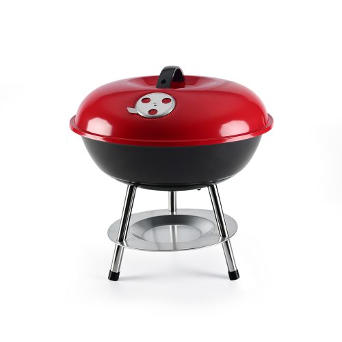 Charcoal Grill Red Lid Portable 14″–Outdoor BBQ Grill for Camping, Picnic & Backyard