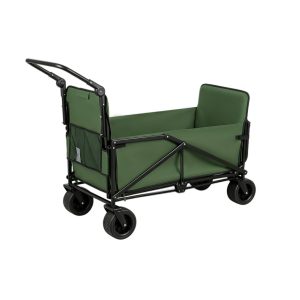 Jeedeson 2-in-1 Collapsible Camping Utility Cart Green with Reclining Lounge Bed, 400L Large Capacity All-Terrain