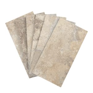Jeedeson Mosaic Wall Tiles Khaki Wood Grain Peel and Stick Waterproof Self Adhesive Backsplash Stickers 3"×6"