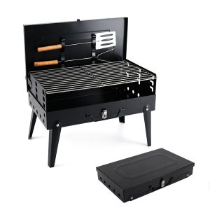 Portable Box Charcoal Grill · 163 sq.in. · Suitcase-Style