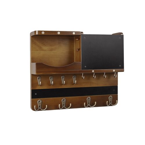 Wall Mounted Key Hanger with 8 Hooks, Entryway Organizer with Shelf and Storage for Foyer, Bedroom, Office, Cloakroom