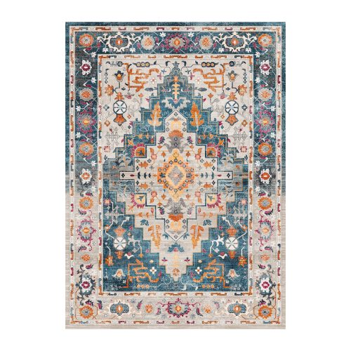 Jeedeson Vintage Oriental Medallion Non‑Slip Foldable Area Rug 96 in. ×120 in.